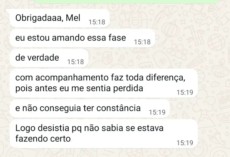 Mensagem de paciente no WhatsApp