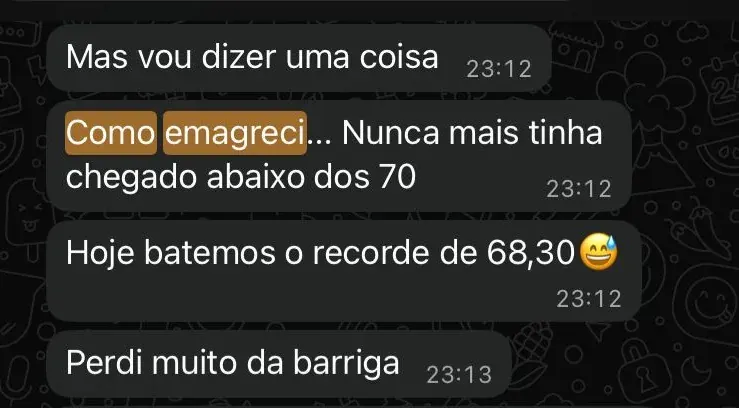 Mensagem de paciente no WhatsApp