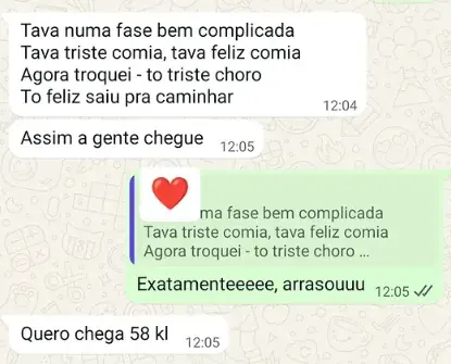 Mensagem de paciente no WhatsApp