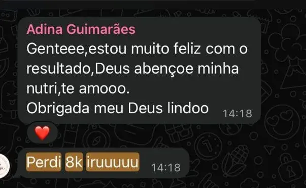 Mensagem de paciente no WhatsApp